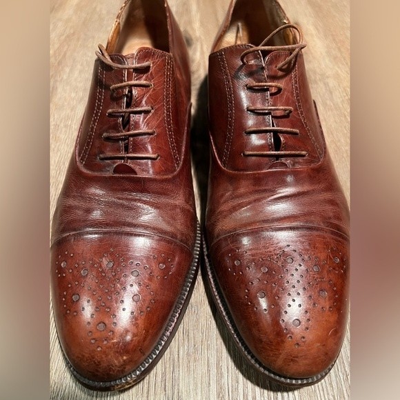 Vintage Salvatore Ferragamo Men’s Leather Oxford Dress Shoes Brown Size 8 main image 10